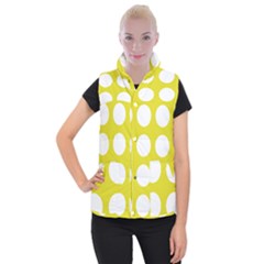 Big Dot Yellow Women s Button Up Puffer Vest by snowwhitegirl