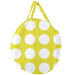 Big Dot Yellow Giant Round Zipper Tote by snowwhitegirl