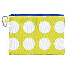 Big Dot Yellow Canvas Cosmetic Bag (xl)