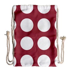 Big Dot Red Drawstring Bag (large) by snowwhitegirl