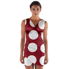 Big Dot Red Wrap Front Bodycon Dress by snowwhitegirl