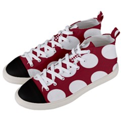 Big Dot Red Men s Mid-top Canvas Sneakers