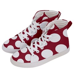 Big Dot Red Women s Hi-top Skate Sneakers