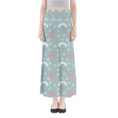 Music Stars Sky Blue Full Length Maxi Skirt by snowwhitegirl