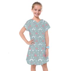 Music Stars Sky Blue Kids  Drop Waist Dress by snowwhitegirl