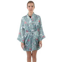 Music Stars Sky Blue Long Sleeve Kimono Robe by snowwhitegirl