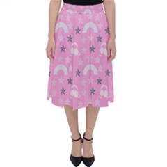 Music Star Pink Folding Skater Skirt by snowwhitegirl