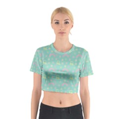 Music Stars Seafoam Cotton Crop Top by snowwhitegirl