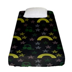 Music Star Dark Grey Fitted Sheet (single Size) by snowwhitegirl