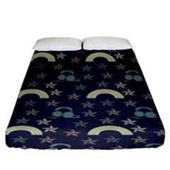 Music Stars Dark Teal Fitted Sheet (king Size) by snowwhitegirl