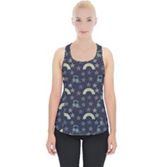 Music Stars Dark Teal Piece Up Tank Top by snowwhitegirl