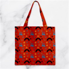 Music Stars Red Zipper Grocery Tote Bag by snowwhitegirl