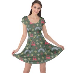 Music Stars Grass Green Cap Sleeve Dress by snowwhitegirl