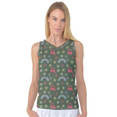 Music Stars Grass Green Women s Basketball Tank Top by snowwhitegirl