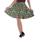 Music Stars Grass Green A-line Skater Skirt View2