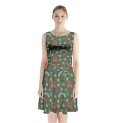 Music Stars Grass Green Sleeveless Waist Tie Chiffon Dress by snowwhitegirl