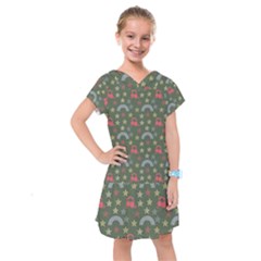 Music Stars Grass Green Kids  Drop Waist Dress by snowwhitegirl