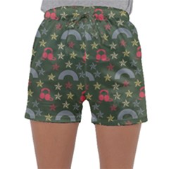 Music Stars Grass Green Sleepwear Shorts by snowwhitegirl