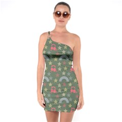 Music Stars Grass Green One Soulder Bodycon Dress by snowwhitegirl