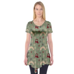 Music Stars Green Short Sleeve Tunic 