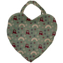 Music Stars Green Giant Heart Shaped Tote by snowwhitegirl