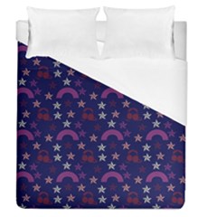 Music Stars Navy Duvet Cover (queen Size) by snowwhitegirl