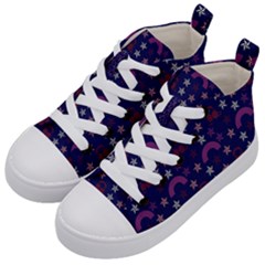 Music Stars Navy Kid s Mid-top Canvas Sneakers