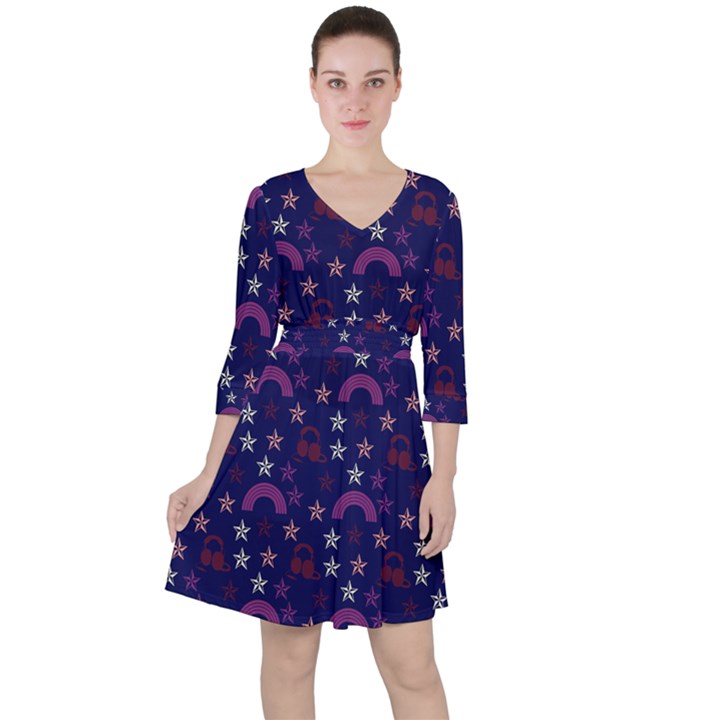 Music Stars Navy Ruffle Dress