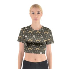 Music Stars Grey Cotton Crop Top by snowwhitegirl