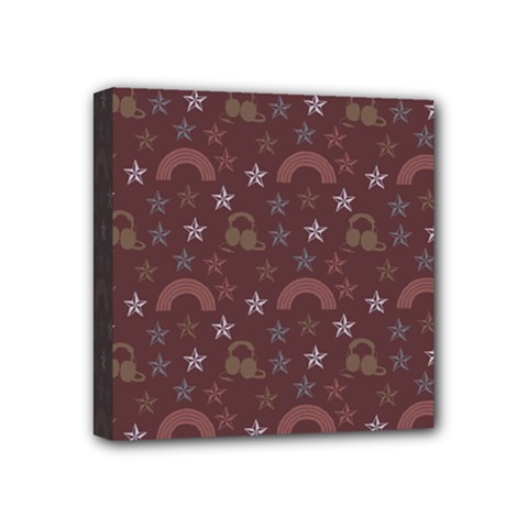 Music Stars Brown Mini Canvas 4  X 4  by snowwhitegirl