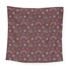 Music Stars Brown Square Tapestry (large) by snowwhitegirl