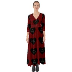 Cupcake Blood Red Black Button Up Boho Maxi Dress by snowwhitegirl