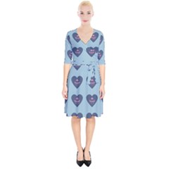 Cupcake Heart Teal Blue Wrap Up Cocktail Dress by snowwhitegirl