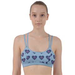 Cupcake Heart Teal Blue Line Them Up Sports Bra by snowwhitegirl