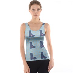 Deer Boots Teal Blue Tank Top by snowwhitegirl