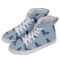 Deer Boots Teal Blue Men s Hi-top Skate Sneakers