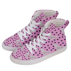 Deer Boots Pink Grey Women s Hi-top Skate Sneakers