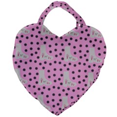 Deer Boots Pink Grey Giant Heart Shaped Tote