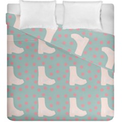 Deer Boots Blue White Duvet Cover Double Side (king Size)