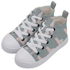 Deer Boots Blue White Kid s Mid-top Canvas Sneakers by snowwhitegirl