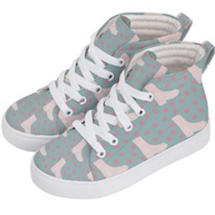 Deer Boots Blue White Kid s Hi-top Skate Sneakers by snowwhitegirl