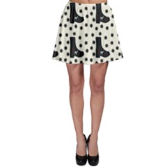 Deer Boots White Black Skater Skirt by snowwhitegirl