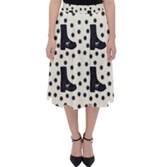 Deer Boots White Black Folding Skater Skirt by snowwhitegirl