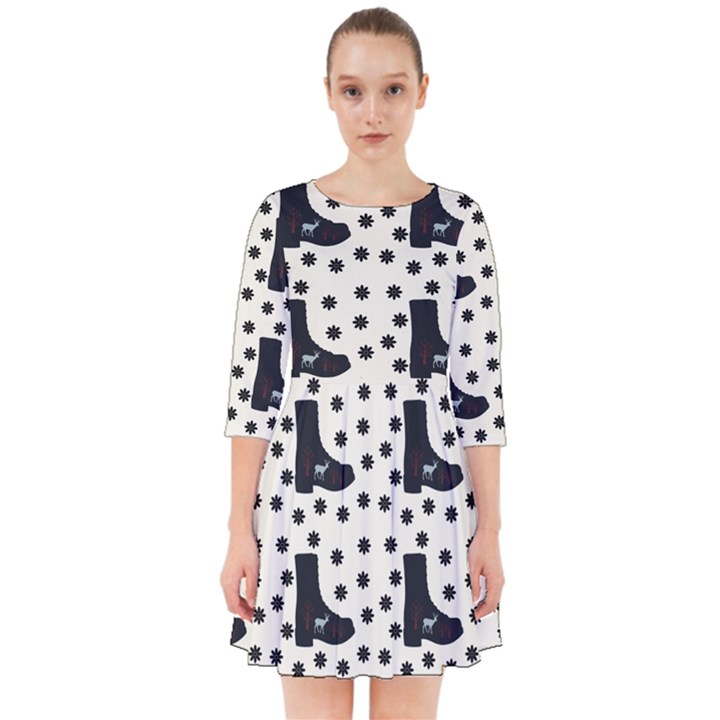 Deer Boots White Black Smock Dress