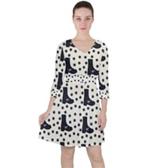 Deer Boots White Black Ruffle Dress by snowwhitegirl