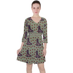 Deer Boots Green Ruffle Dress by snowwhitegirl