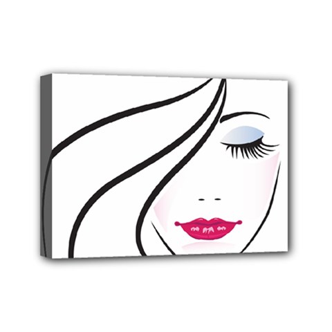 Makeup Face Girl Sweet Mini Canvas 7  X 5 