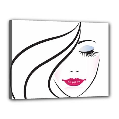 Makeup Face Girl Sweet Canvas 16  X 12 