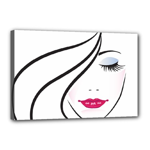 Makeup Face Girl Sweet Canvas 18  X 12 