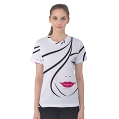 Makeup Face Girl Sweet Women s Cotton Tee